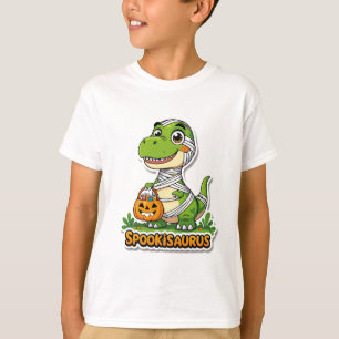 Spookisaurus Cute Halloween Mummy Dinosaur Kids T-Shirt