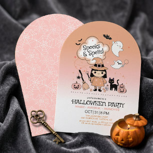 Spooks & Spells Halloween Party Arch Pink ID1325 Invitation