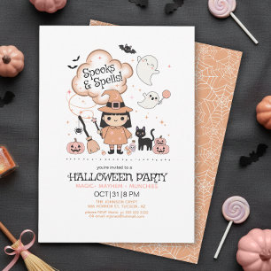 Spooks & Spells Halloween Party Orange ID1325 Invitation