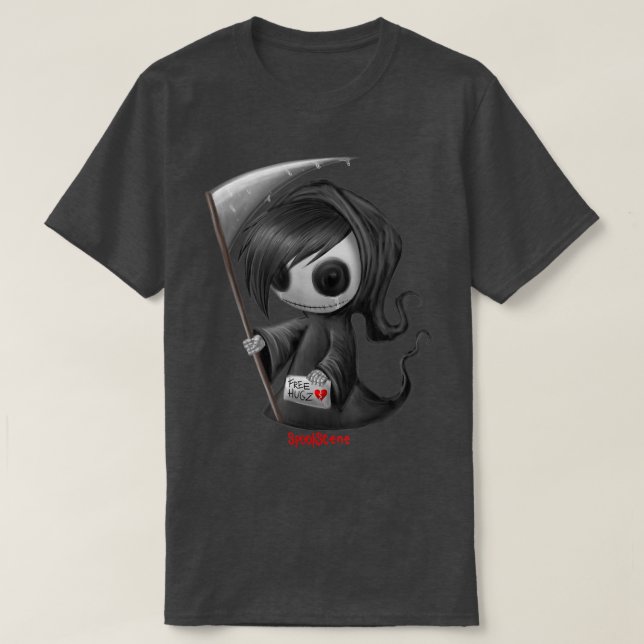 Spookscene Emo Skeleton Grim Reaper Goth Alt  T-Shirt (Design Front)
