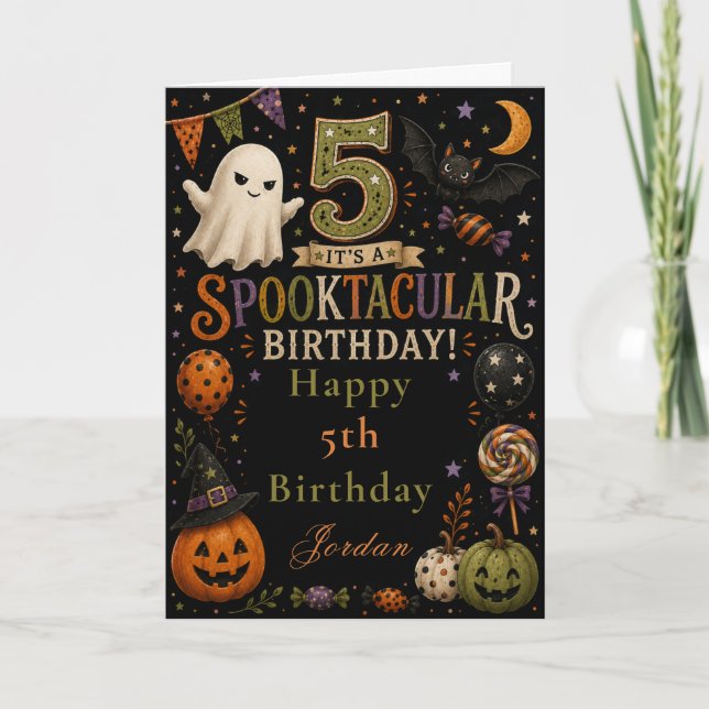Spooktacular 5th Birthday Card (Front)