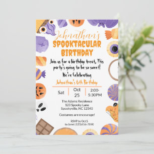 "Spooktacular Birthday" Halloween Birthday Party Invitation