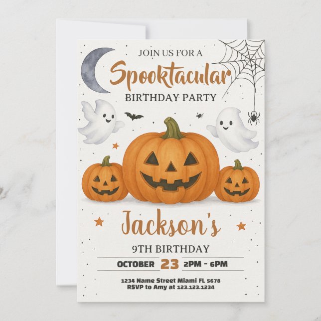 Spooktacular Birthday Invitation (Front)