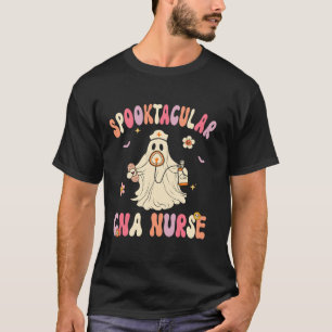 Spooktacular CNA Nurse Retro Halloween Ghost Nursi T-Shirt