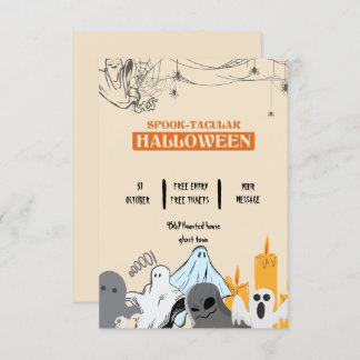 Spooktacular cute ghost Halloween party Invitation