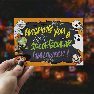 Spooktacular Cute Halloween Monster Cartoon Modern Postcard