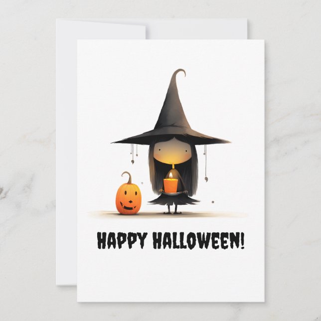 Spooktacular Cute Witch thank you Card (Front)