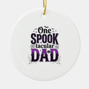 Spooktacular Dad Halloween Vintage Vector Design_1 Ceramic Tree Decoration