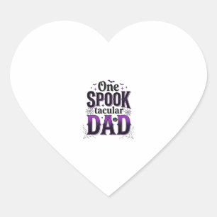 Spooktacular Dad Halloween Vintage Vector Design_1 Heart Sticker