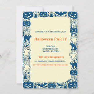 Spooktacular Dark Haunted House Halloween Party Invitation