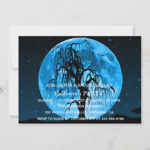 Spooktacular Dark Haunted House Halloween Party Invitation