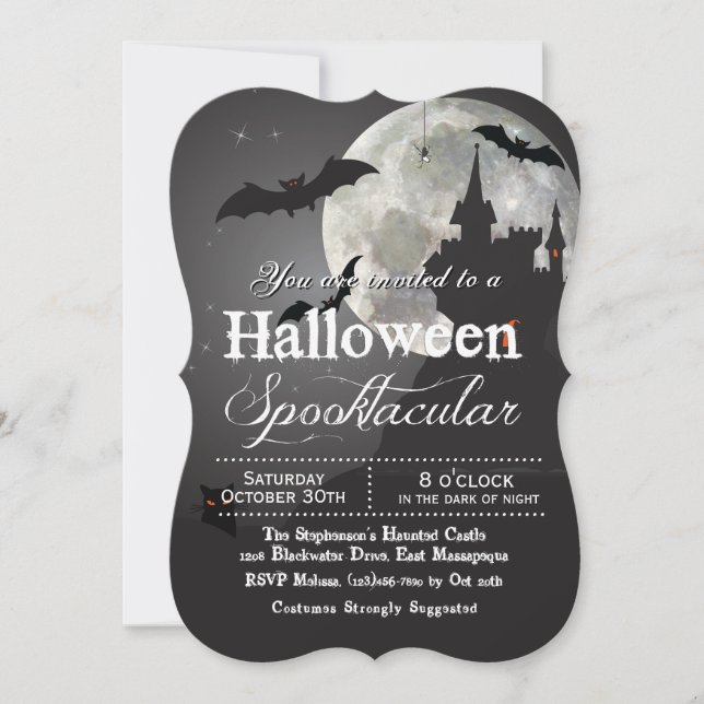 Spooktacular Eerie Dark Night Halloween Party  Invitation (Front)