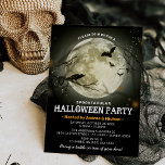 Spooktacular Full Moon Halloween Party Invitation<br><div class="desc">Spooktacular Halloween party invitation featuring a magnificant full moon,  a black raven,  flying bats,  silhoutte tree branches and a modern halloween bash template that is easy to customise.</div>