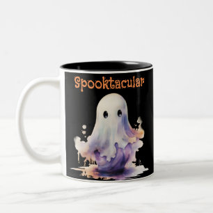 Spooktacular Ghost Creepy Spooky Fun Halloween Two-Tone Coffee Mug