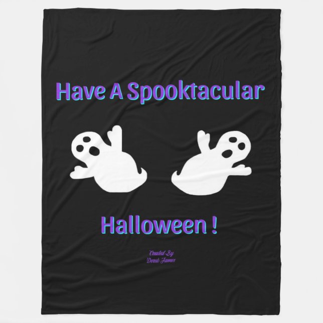 Spooktacular Ghosts Large Fleece Blanket (Front)