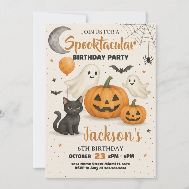 Spooktacular Halloween Birthday Invitation (Front)