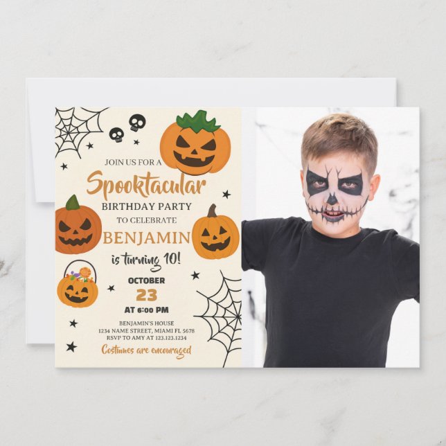 Spooktacular Halloween Birthday Invitation (Front)