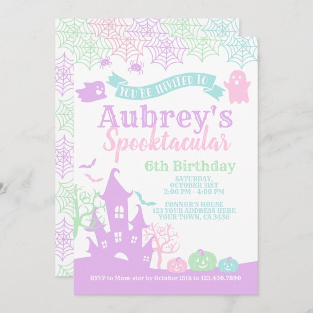 Spooktacular Halloween Birthday Invitation (Front/Back)