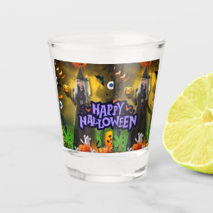 Spooktacular Halloween Birthday invitation Shot Glass