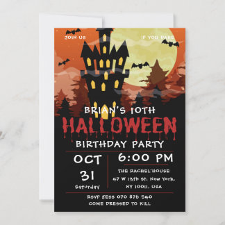 Spooktacular Halloween Birthday Party Invitation