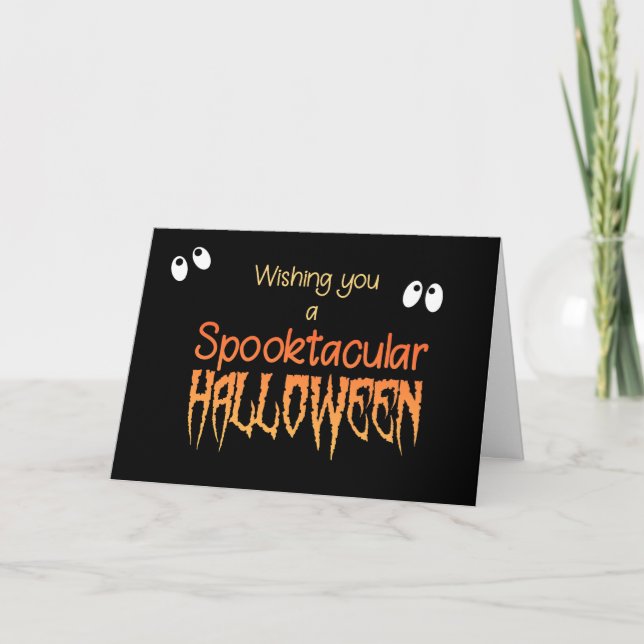Spooktacular Halloween Card with Spooky Eyes (Front)