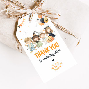 Spooktacular Halloween Costume Birthday Favor Tags