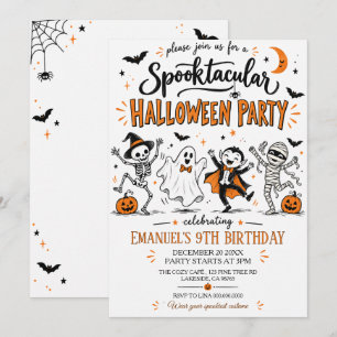Spooktacular Halloween Costume Party Birthday Invitation