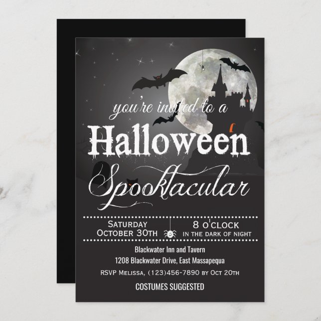 Spooktacular Halloween Costume Party Invitation (Front/Back)