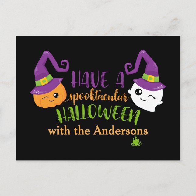 Spooktacular Halloween Custom Invitation Postcard (Front)