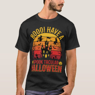 Spooktacular Halloween Haunted Castle Witch T-Shirt