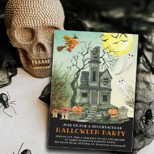 Spooktacular Halloween Haunted House Party Invitation