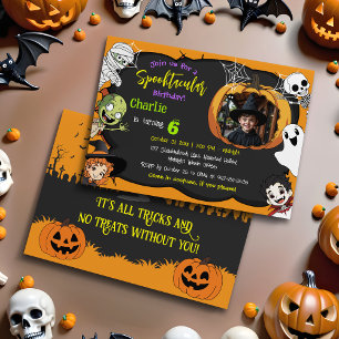 Spooktacular Halloween Monster Photo Kids Birthday Invitation