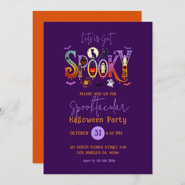 Spooktacular Halloween Party Invitation (Front/Back)
