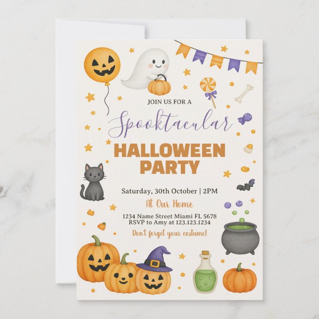 Spooktacular Halloween Party Invitation (Front)