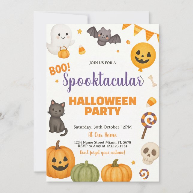 Spooktacular Halloween Party Invitation (Front)