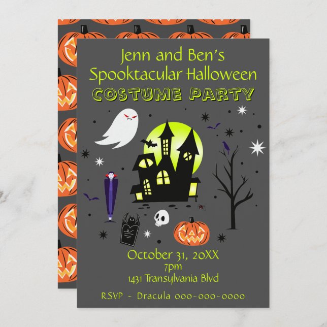 Spooktacular Halloween Party Invitation (Front/Back)
