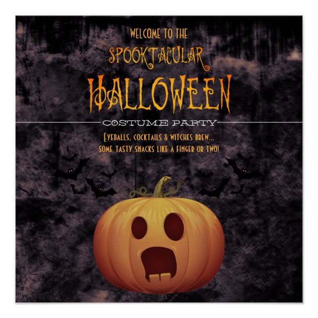 Spooktacular Halloween Party Pumpkin Poster (Front)