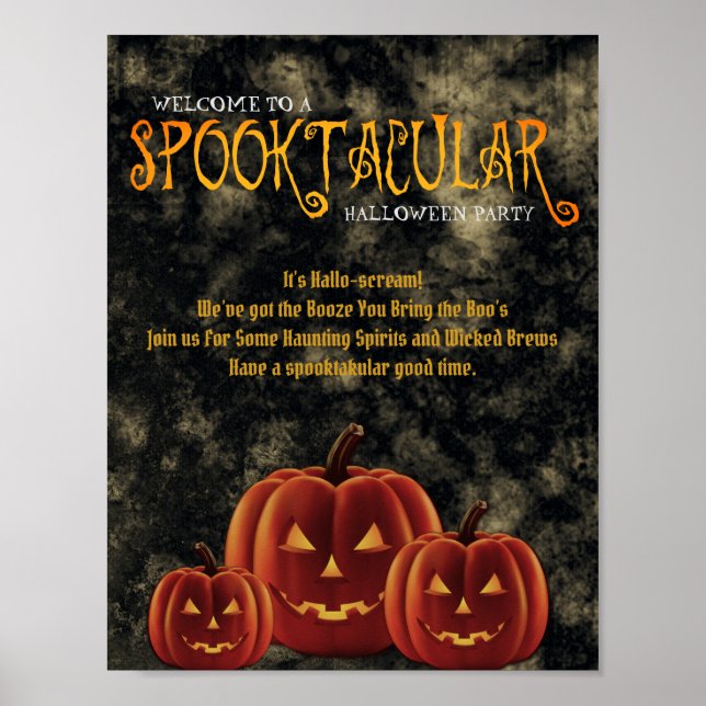 Spooktacular Halloween Party Pumpkins Poster (Front)