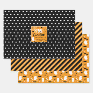 Spooktacular Halloween Patterns Wrapping Paper Sheet