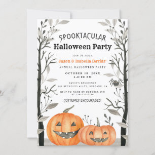 Spooktacular Halloween Pumpkin Costumes Party Invitation