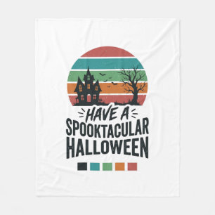 Spooktacular Halloween Vintage Engraving Shirt Des Fleece Blanket