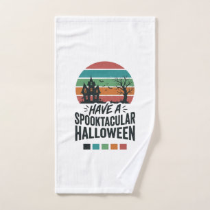 Spooktacular Halloween Vintage Engraving Shirt Des Hand Towel