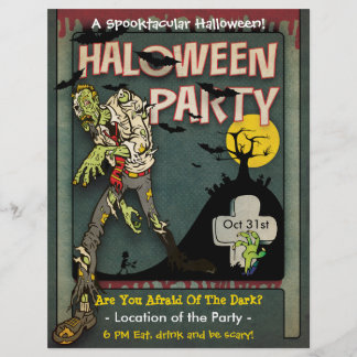 Spooktacular Halloween Zombie Party Flyer