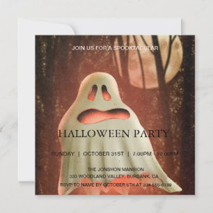 Spooktacular Haunted House Halloween Party Ghost Invitation