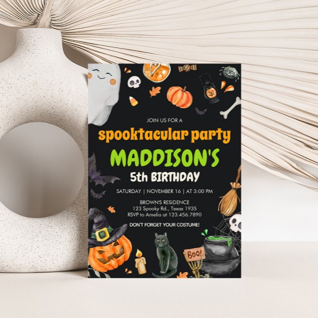 Spooktacular Kids Costume Halloween Birthday Party Invitation (Spooktacular Costume Halloween Birthday Party Invitation)