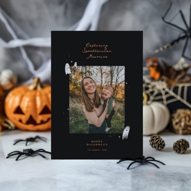 Spooktacular Memories Hallloween Photo Greeting Holiday Card (Creator Uploaded)