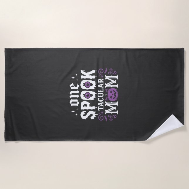 Spooktacular Mum Halloween Design_1 Beach Towel (Front)