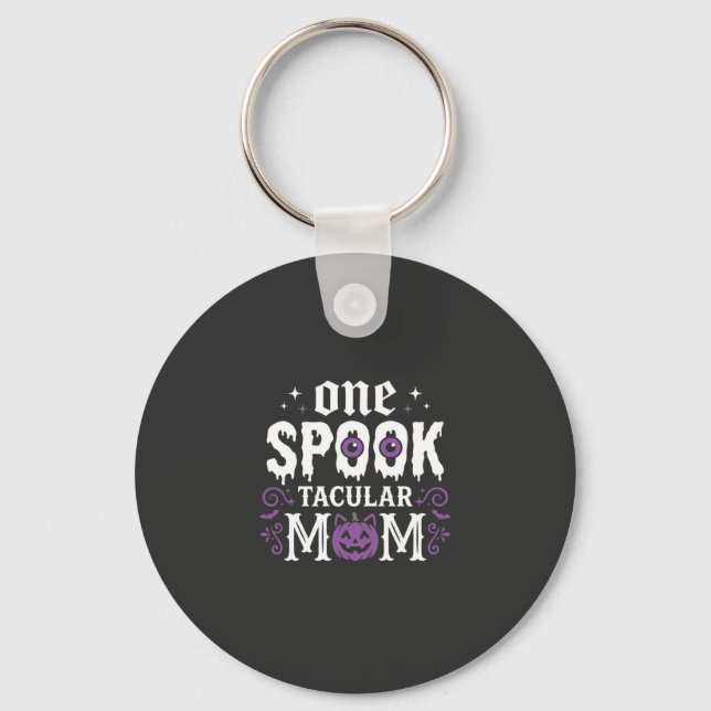 Spooktacular Mum Halloween Design_1 Key Ring (Front)