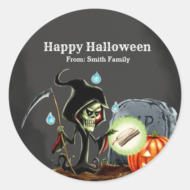 Spooktacular night classic round sticker (Front)