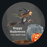 Spooktacular night classic round sticker<br><div class="desc">Available in different products.  Did you know that you can transfer this design to any products that you want by yourself. If you don't know how,   please check my post to see how to do:  www.giftforallseason.com/blog/new-option-at-zazzle-store</div>